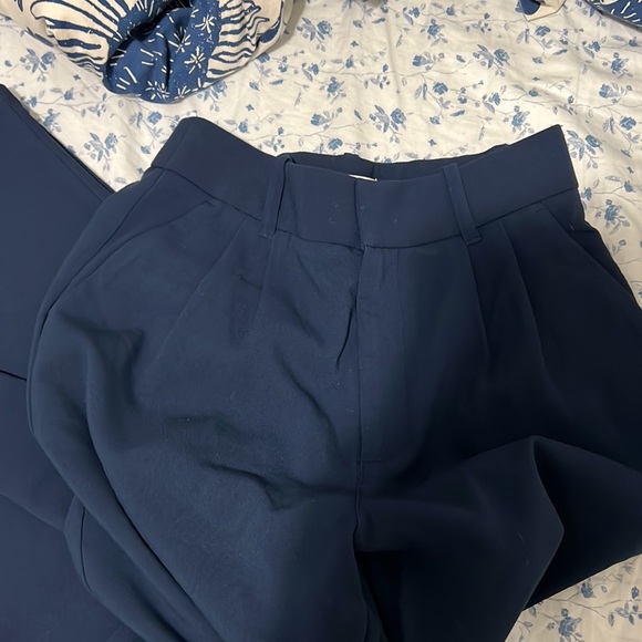 NWT abercrombie Tailored Wide Leg Pants size small short navy - Picture 7 of 7